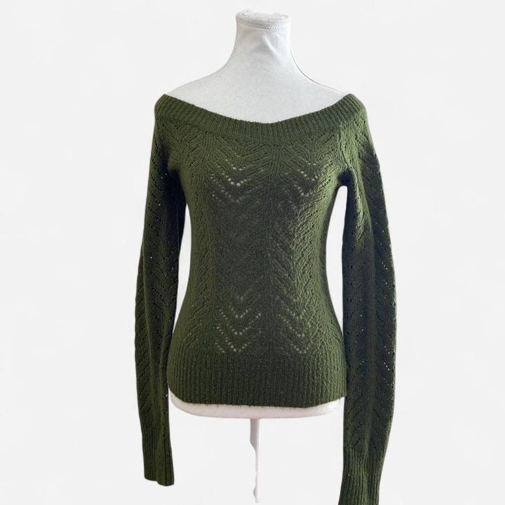 Chateau Olive Off-the-Shoulder Sweater